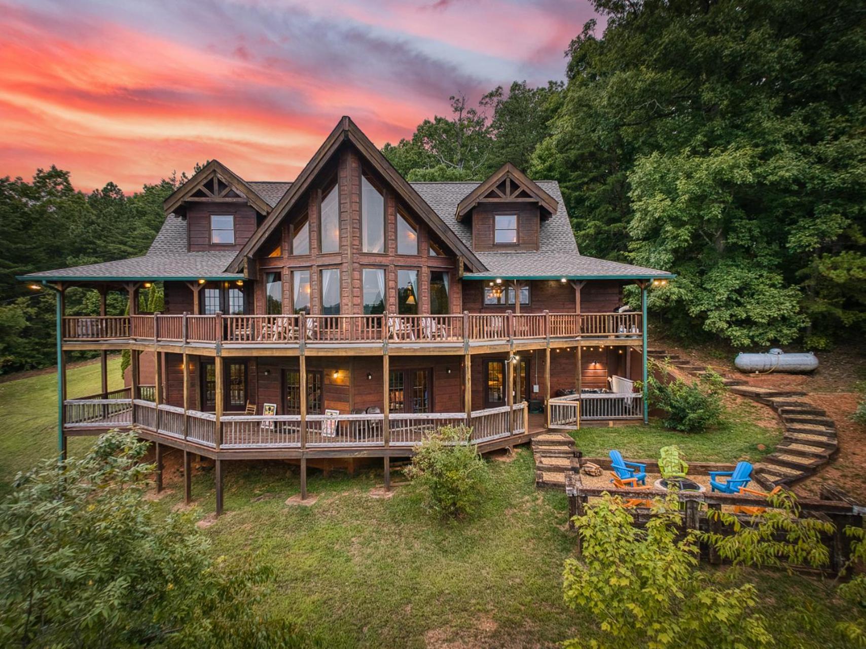 Sky High Lodge By Bk Stays. Large Cabin. Amazing Views. Game Room. Jacuzzi. Six Bedrooms. Sleeps 12 Blue Ridge Exterior photo